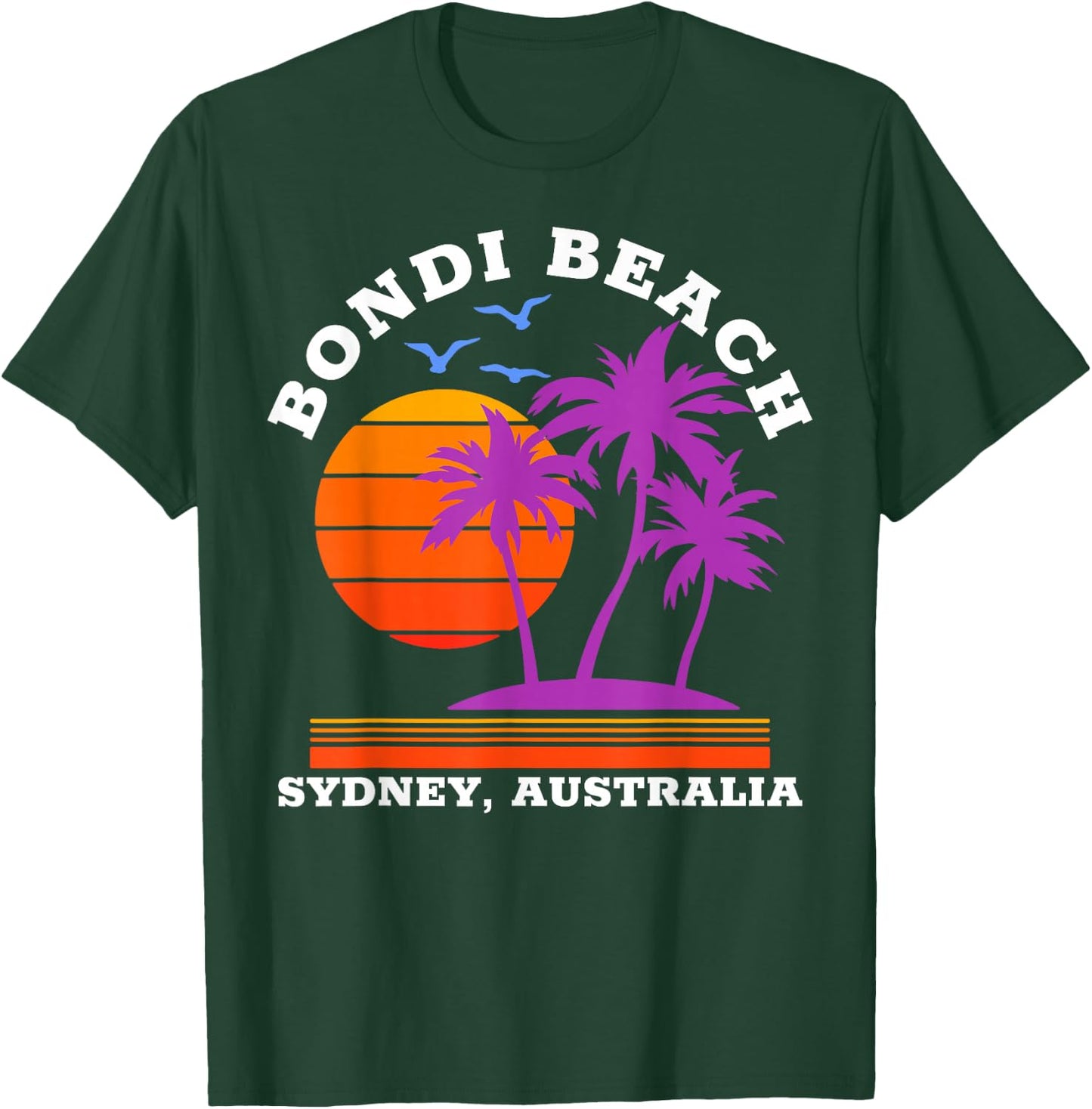 Bondi Beach Australia Retro T-Shirt - T-Shirt | Forest