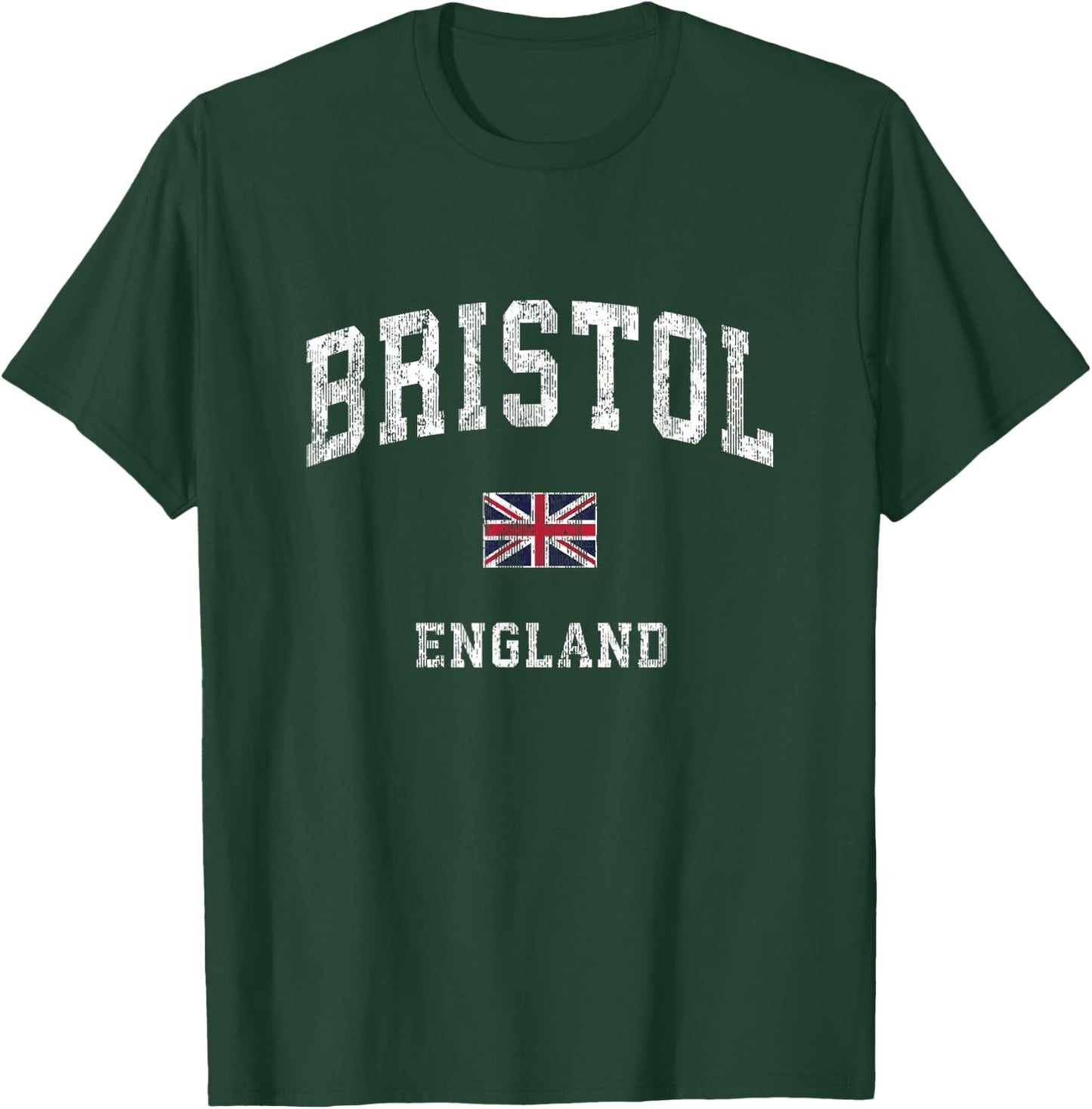 Bristol England Vintage Athletic Sports Design T-Shirt - T-Shirt | Forest