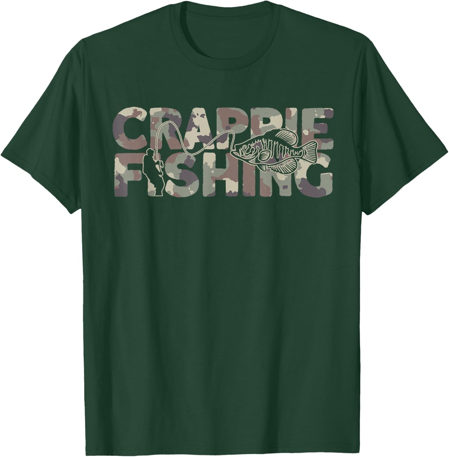 Crappie Fisherman Camouflage Crappie Fishing T-Shirt - T-Shirt | Forest