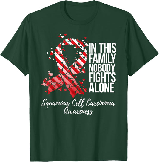 Family Support Squamous Cell Carcinoma Awareness T-Shirt - T-Shirt | Forest