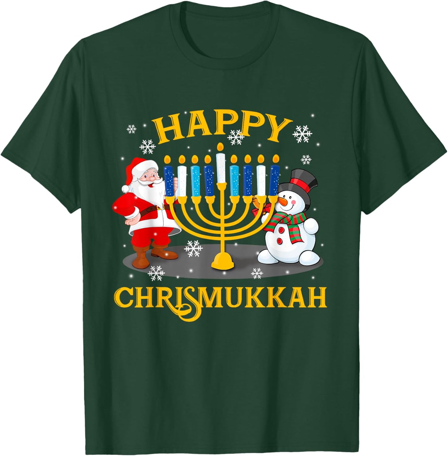 Happy Chrismukkah Funny Hanukkah Christmas Jewis Gifts Xmas T-Shirt - T-Shirt | Forest