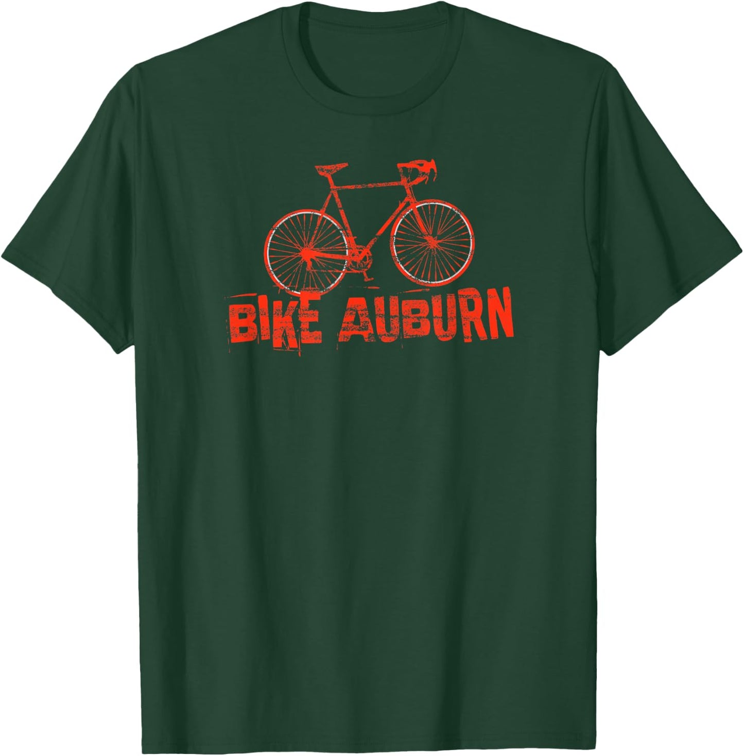 Grunge 1980s Style Auburn AL Bicycle Bike T Shirt T-Shirt - T-Shirt | Forest