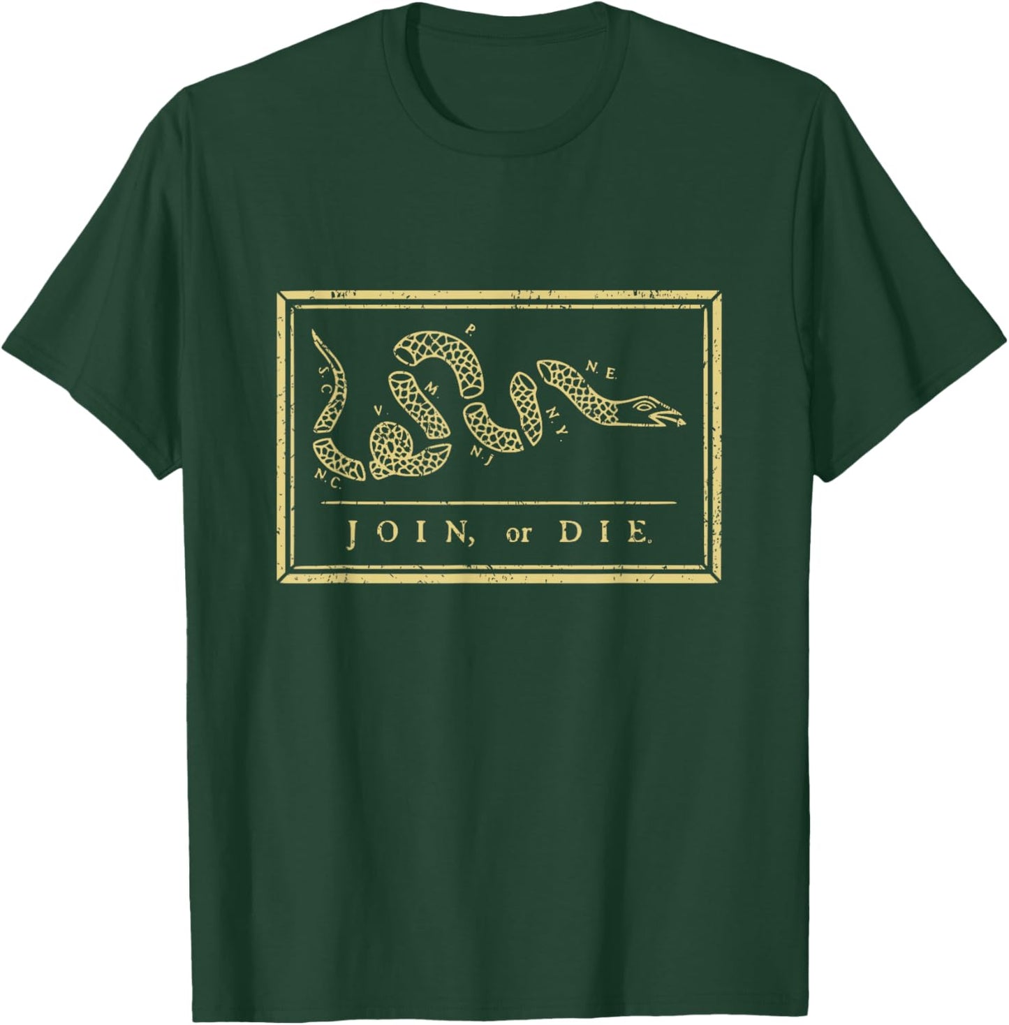 Join Or Die American History Shirt 1754 Thirteen Colonies T-Shirt - T-Shirt | Forest