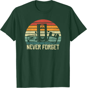 Never Forget Vintage Cassette Floppy Disk VHS Tape retro T-Shirt - T-Shirt | Forest