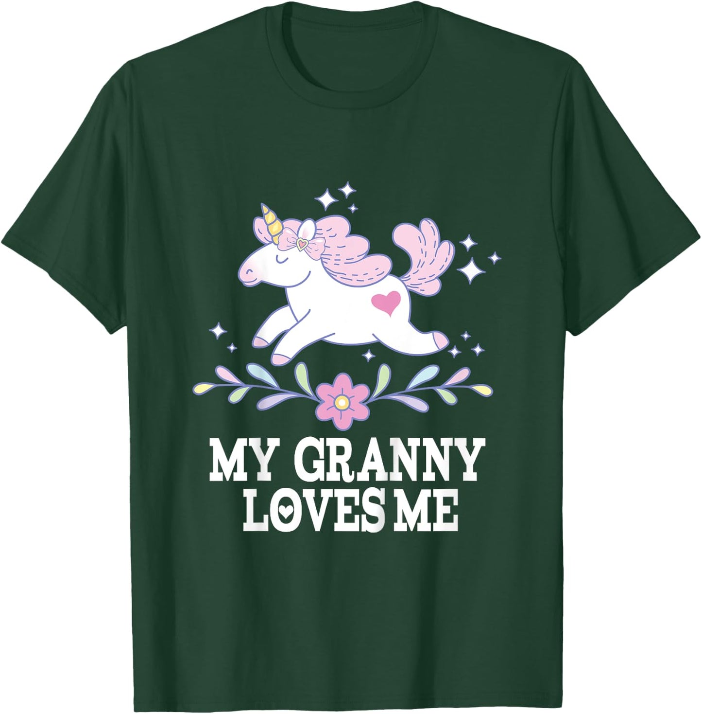 My Granny Loves Me Granddaughter Girl Unicorn T-Shirt - T-Shirt | Forest