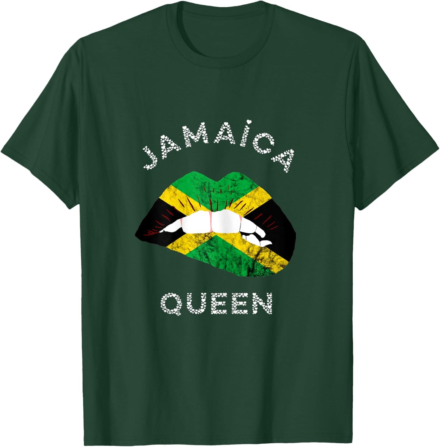 Jamaica Lips Jamaican Queen Caribbean Heritage T-Shirt - T-Shirt | Forest