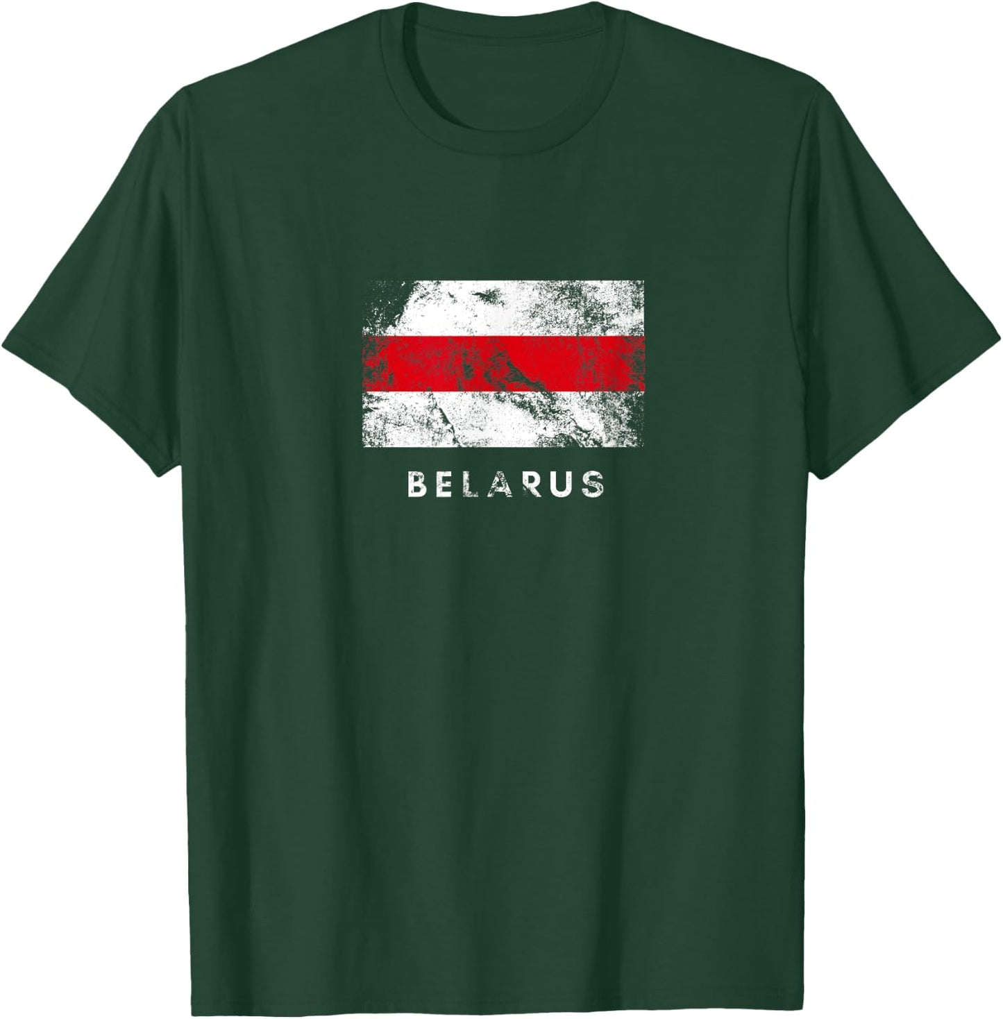 Classic Belarus Flag White Red White Crunge T-Shirt - T-Shirt | Forest