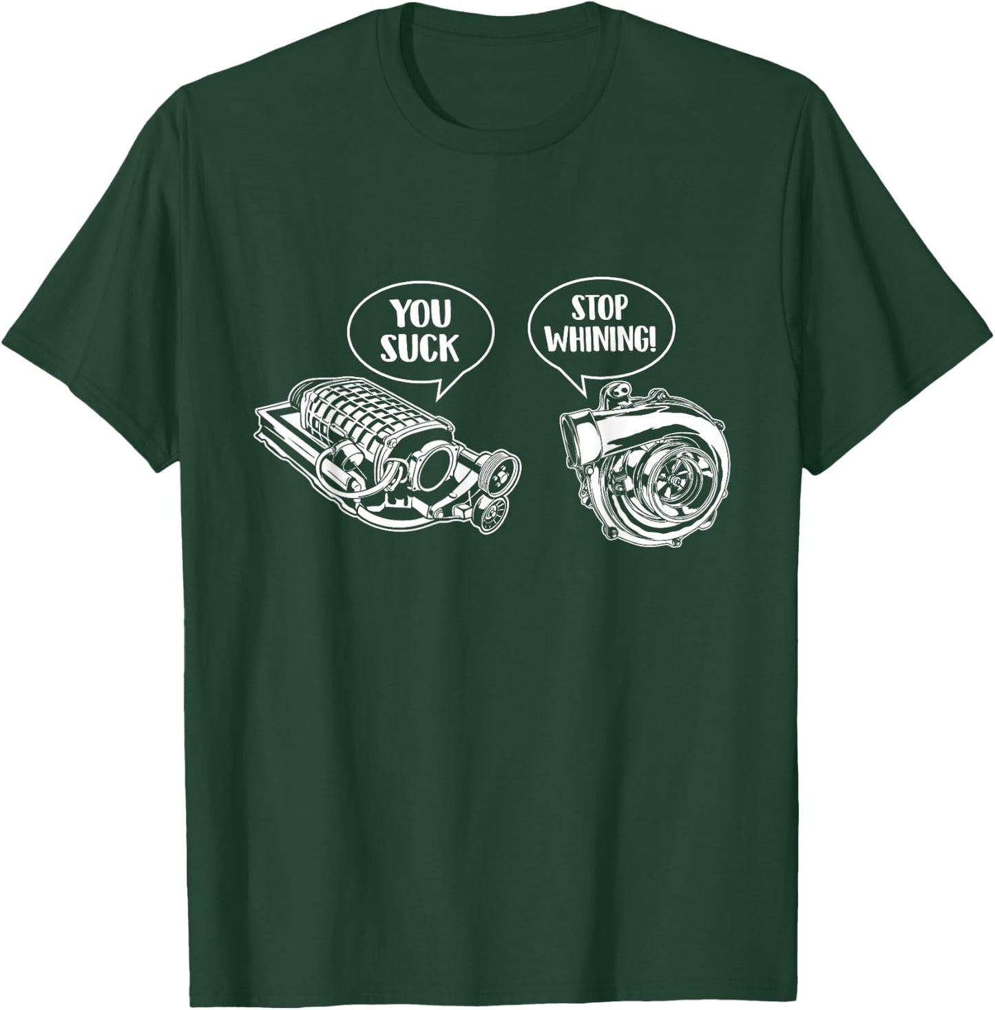 Turbocharger vs Supercharger - Car Guy Auto Mechanic T-Shirt - T-Shirt | Forest