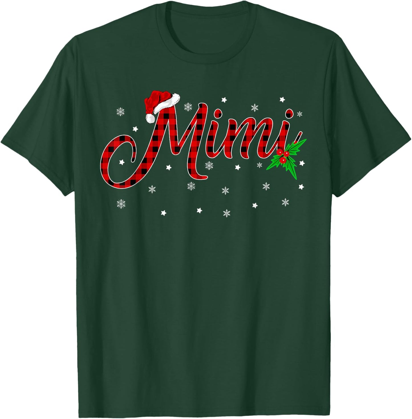 Funny Matching Family Buffalo Plaid Mimi Christmas Pajama T-Shirt - T-Shirt | Forest