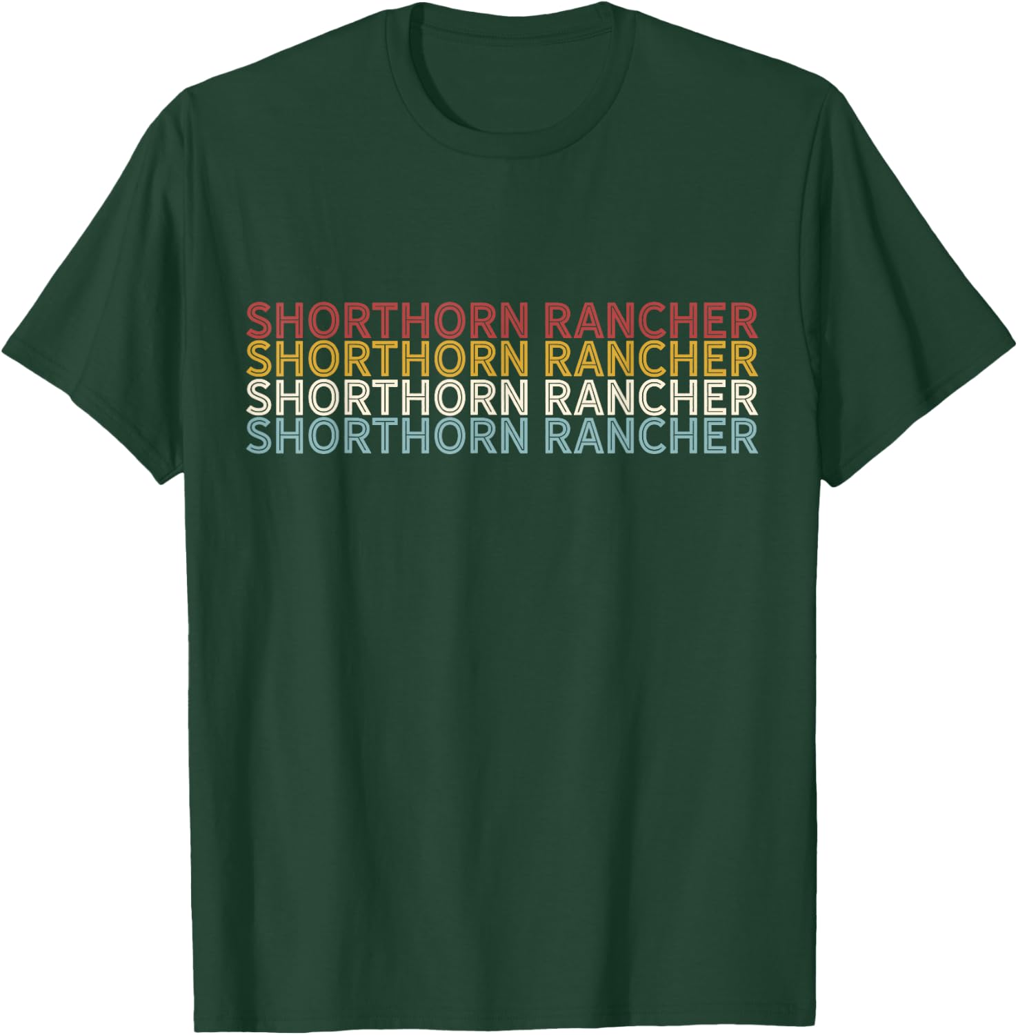 Cattle - Vintage Cow SHORTHORN Rancher T-Shirt - T-Shirt | Forest