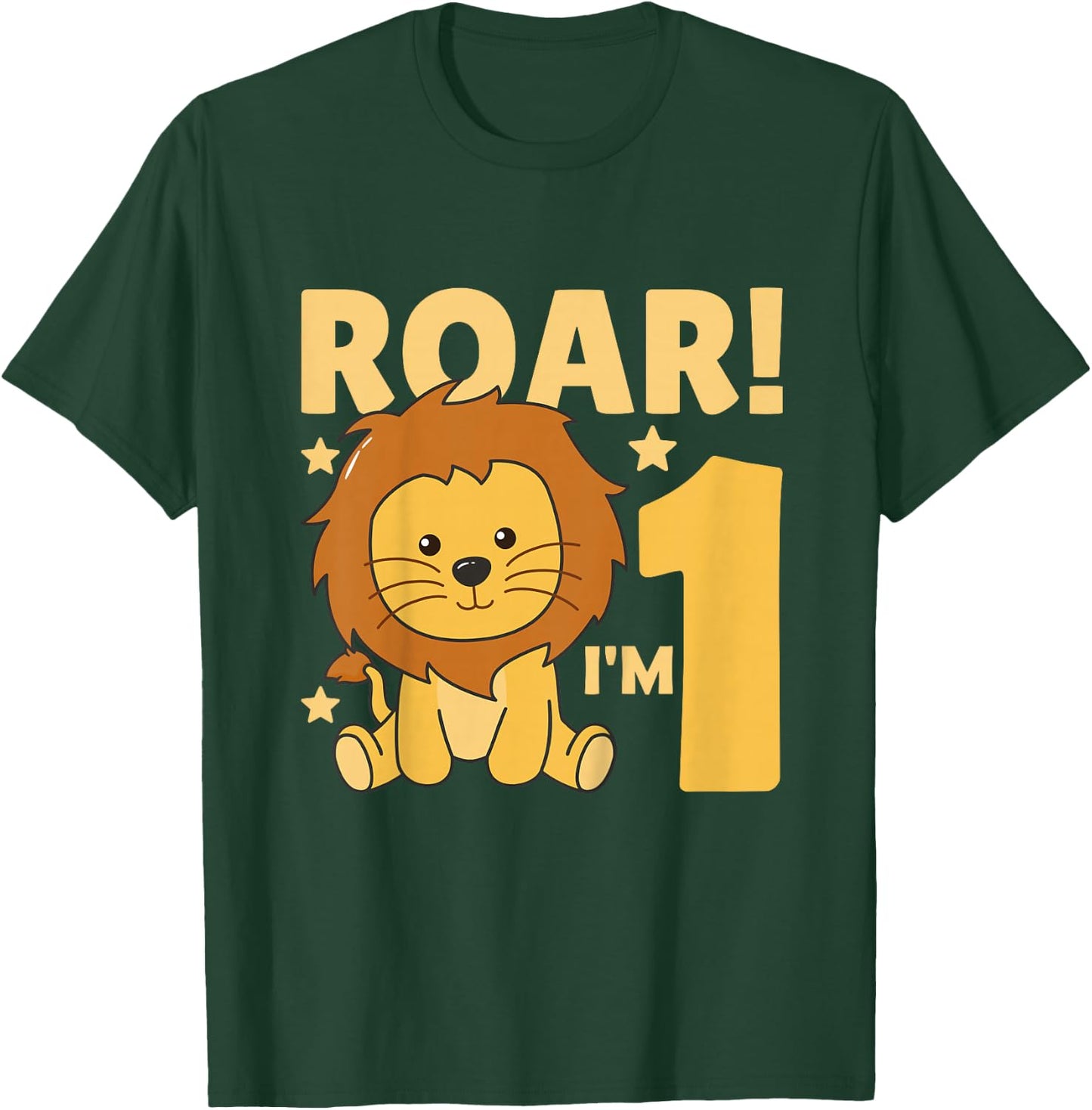 Kids 1st Birthday Lion 1 Year Old Cub Lion T-Shirt - T-Shirt | Forest