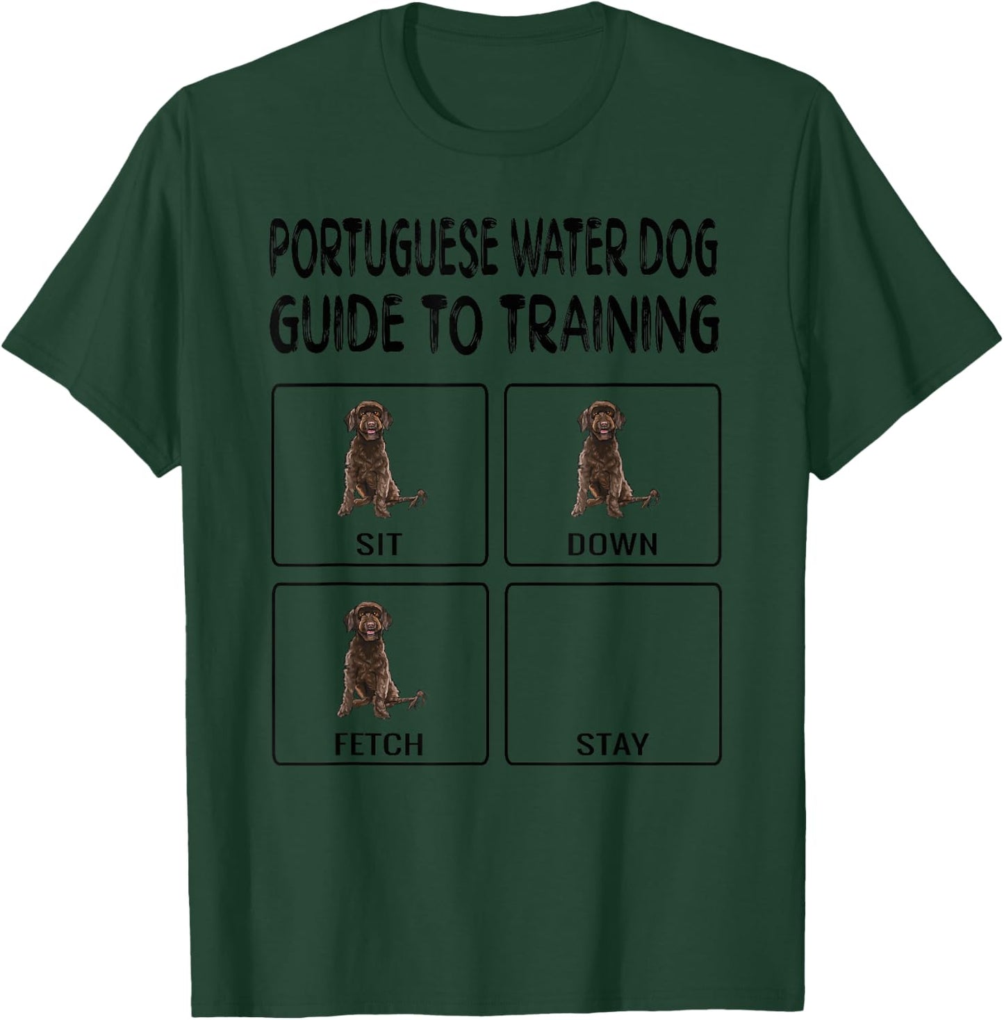 Portuguese Water Dog Guide To Training Dog Obedience T-Shirt - T-Shirt | Forest