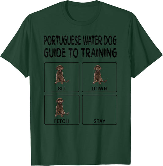 Portuguese Water Dog Guide To Training Dog Obedience T-Shirt - T-Shirt | Forest