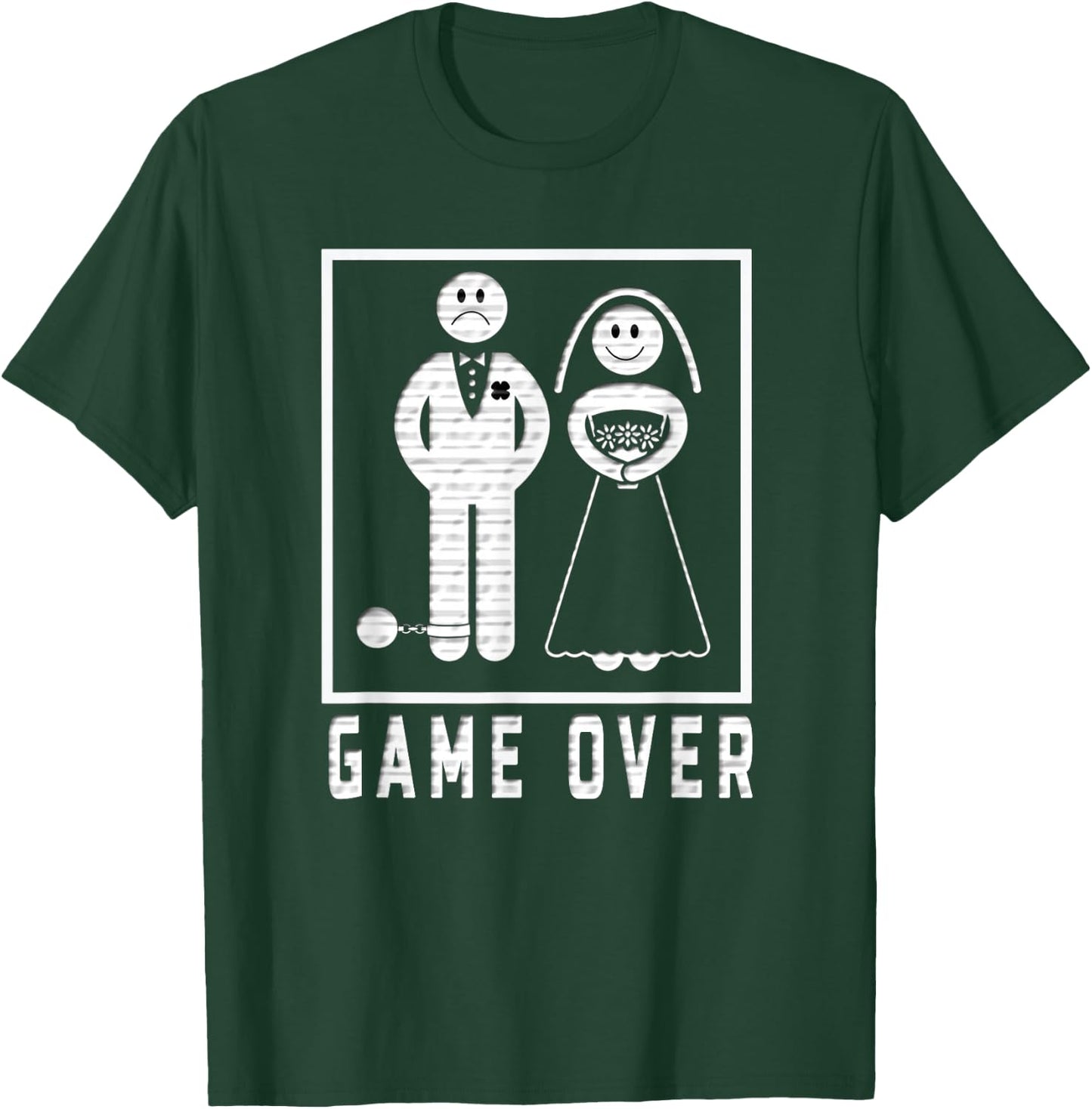Game Over Wedded Funny Bachelor's Wedding Men & Women T-Shirt - T-Shirt | Forest