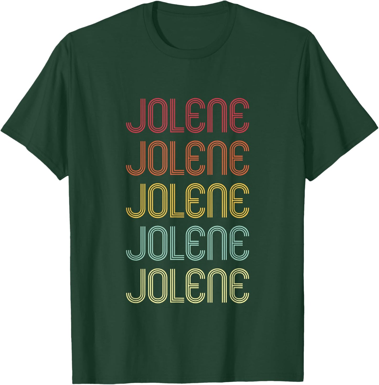 Jolene Retro Wordmark Pattern Vintage Personalized 70s T-Shirt - T-Shirt | Forest