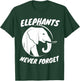 Cool Elephants Never Forget Elephant Silhouette Retro T-Shirt - T-Shirt | Forest