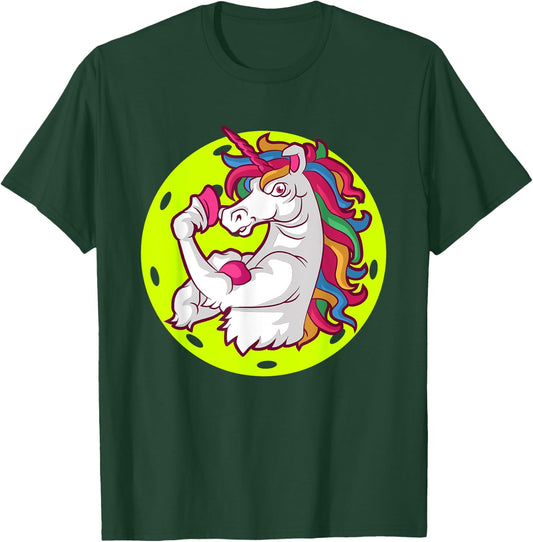 Unicorn Pickleball Doubles Partner Team T-Shirt - T-Shirt | Forest