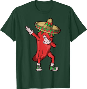 Chili Dabbing Shirt Hot Pepper Sombrero Cinco de Mayo Gift T-Shirt - T-Shirt | Forest
