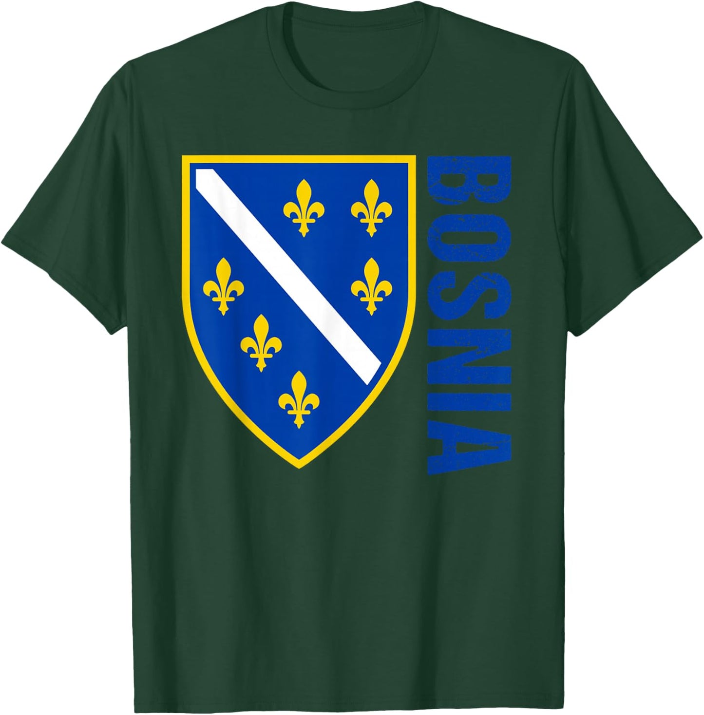 Bosnia Gift Flag Bosnia Vintage Herzegovina Sarajevo T-Shirt - T-Shirt | Forest