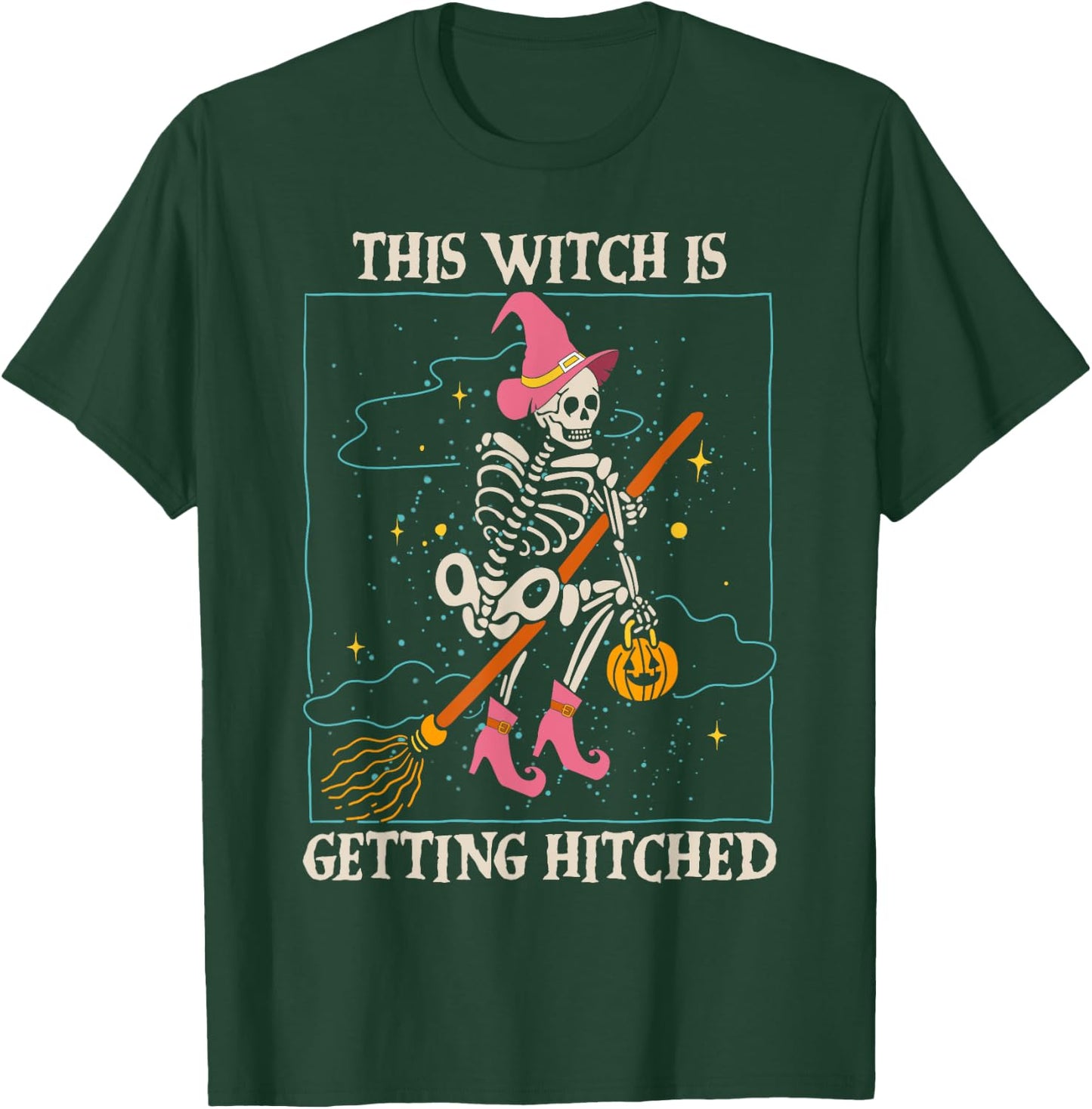This Witch is Getting Hitched Bachelorette Halloween T-Shirt - T-Shirt | Forest