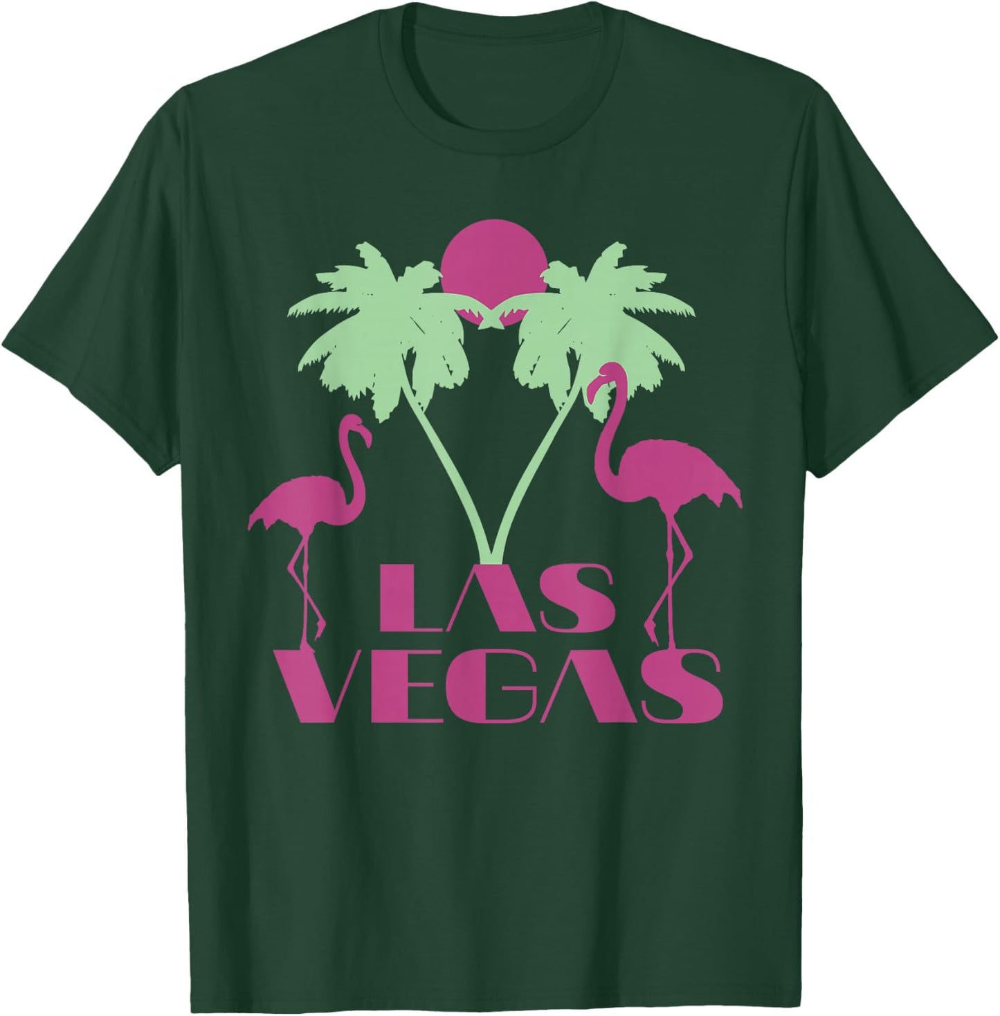 Las Vegas Nevada Retro Vintage Flamingo Palm Souvenir T-Shirt - T-Shirt | Forest