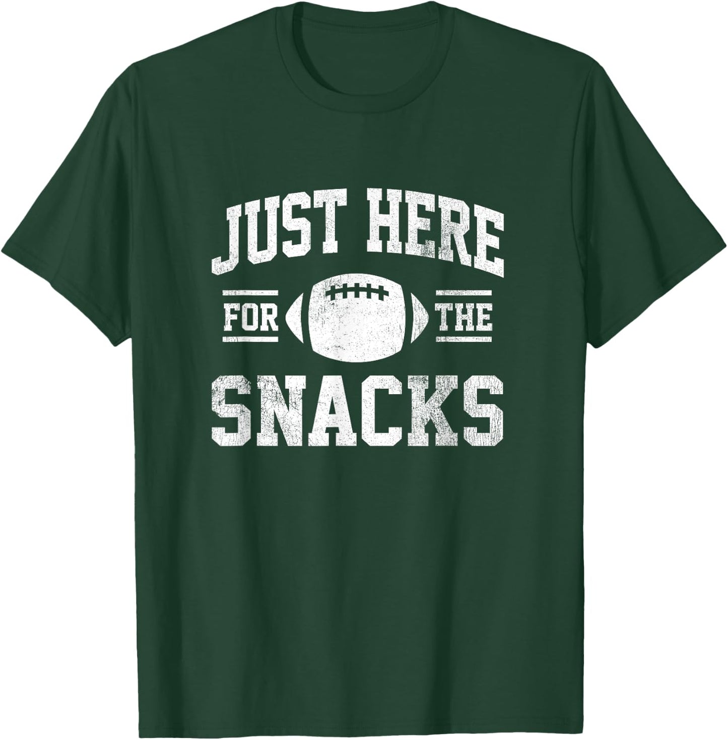 Just Here for the Snacks Football Party Funny Saying Sports T-Shirt - T-Shirt | Forest