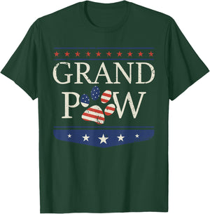 Grandpaw - Dog Grandpa Father's Day Grandkids Patriotic T-Shirt - T-Shirt | Forest