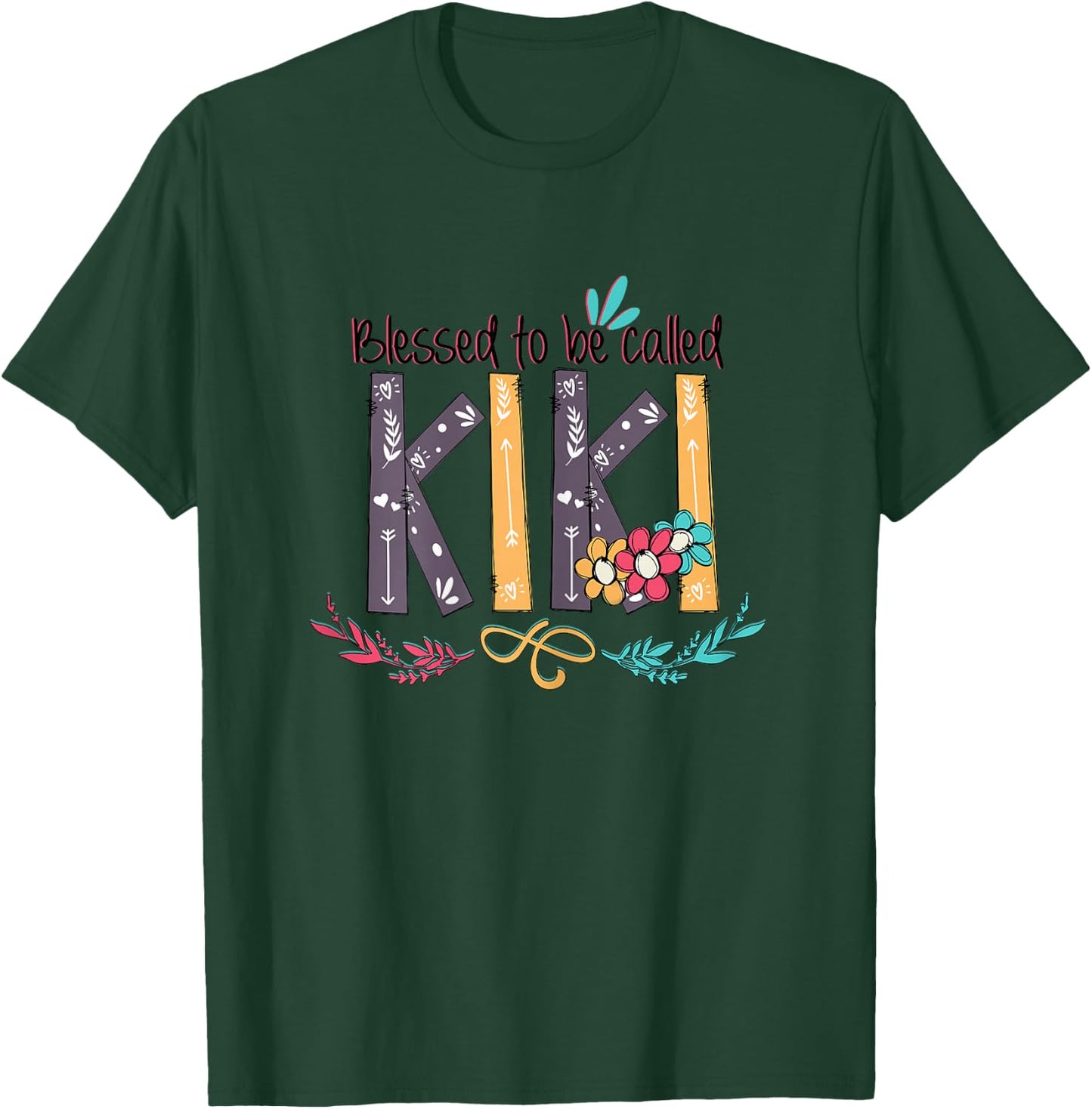 Blessed to be called Kiki Colorful Gifts Grandma T-Shirt - T-Shirt | Forest
