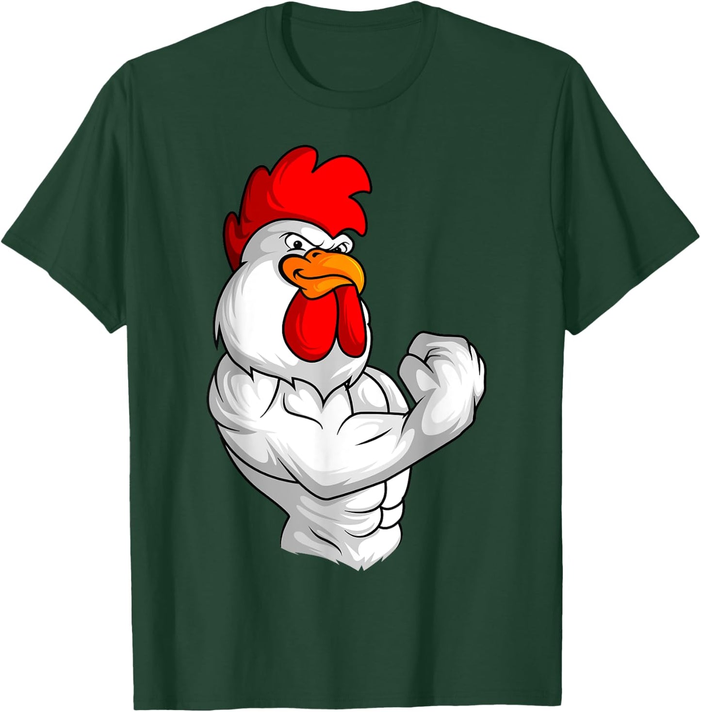 Rooster Chicken Fitness Training Bodybuilder Muscle T-Shirt - T-Shirt | Forest