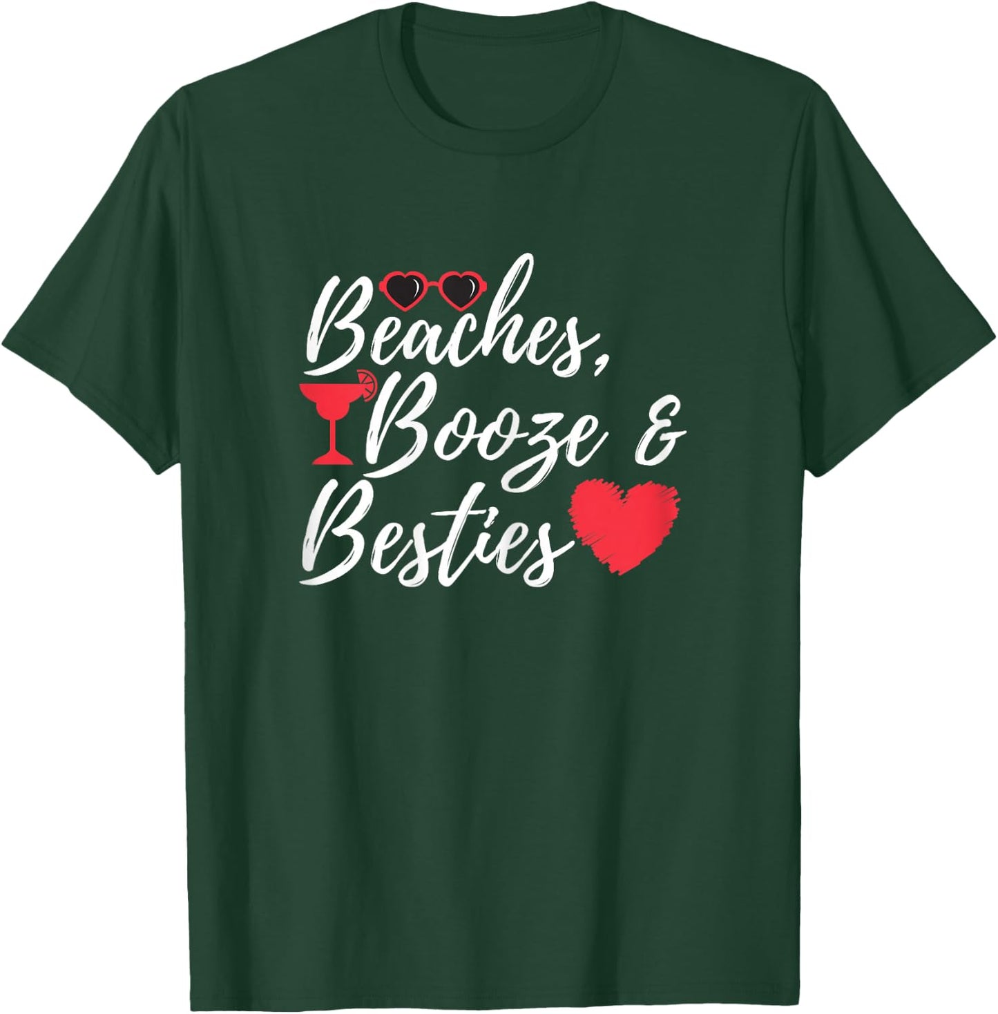 Beaches Booze & Besties - Weekend Hen Night T-Shirt - T-Shirt | Forest