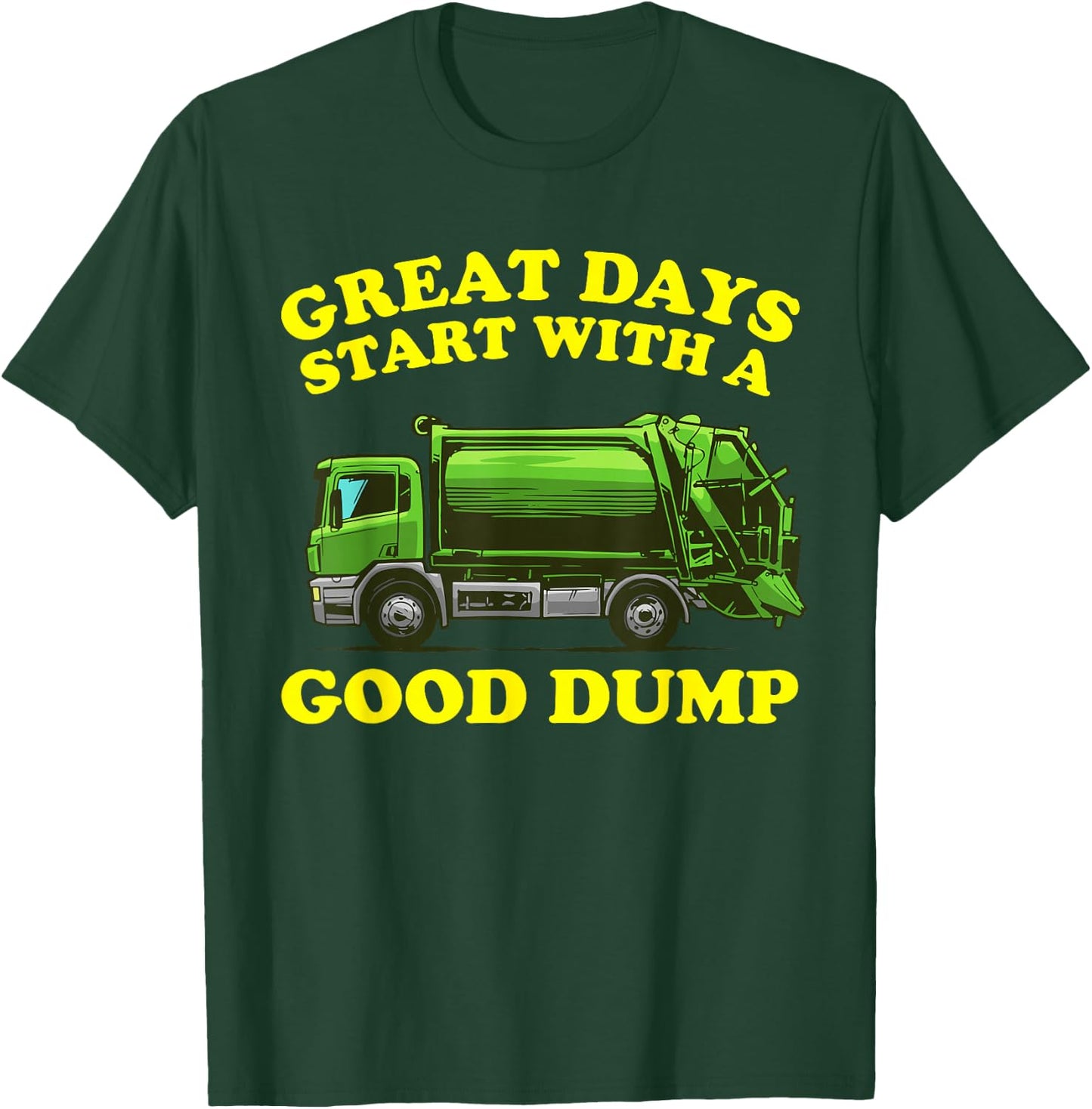 Funny Garbage Truck Design Kids Men Women Dump Trash Trucks T-Shirt - T-Shirt | Forest