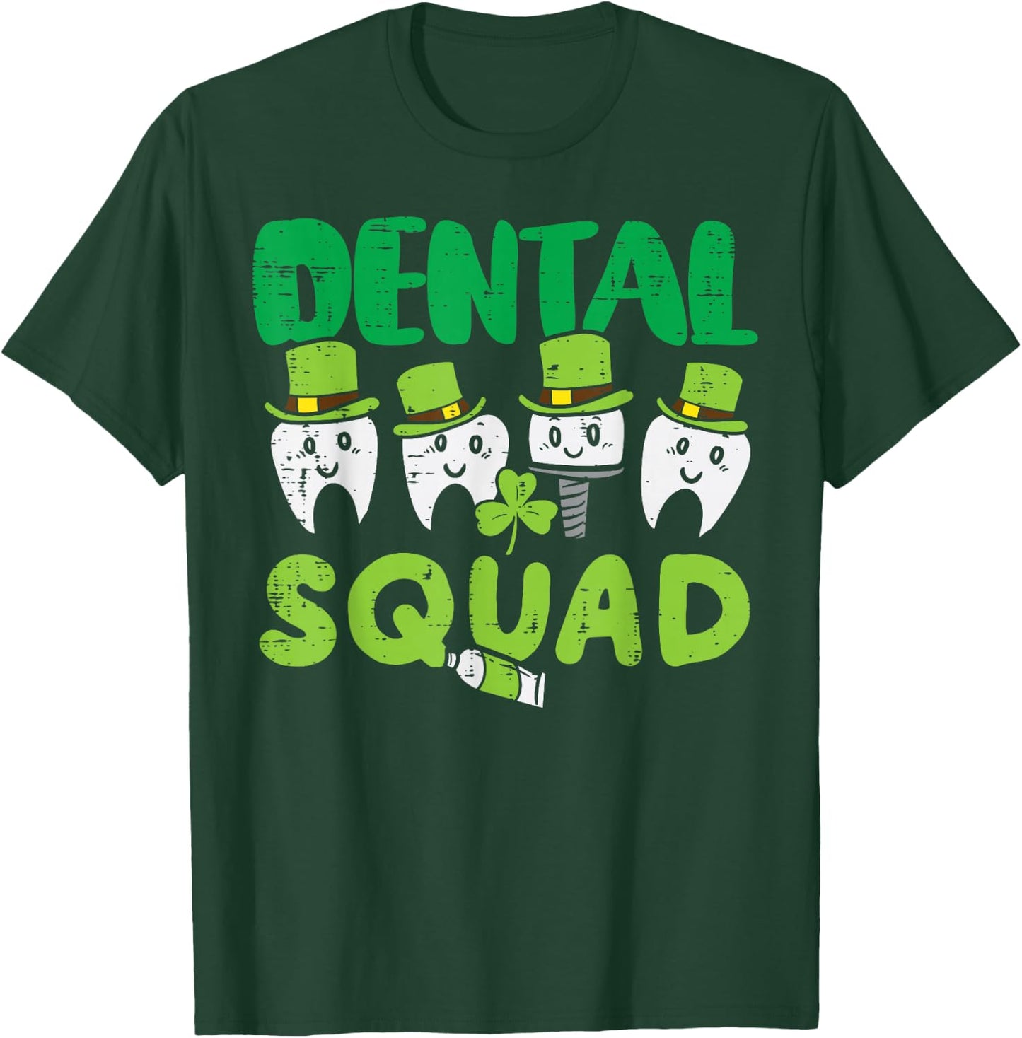 Dental Squad Leprechaun Teeth St Patricks Day Tooth Dentist T-Shirt - T-Shirt | Forest