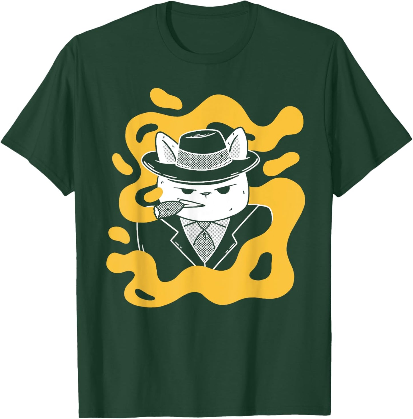 Cool Retro Style Gangster Mob Boss Cat Cigar Business Design T-Shirt - T-Shirt | Forest