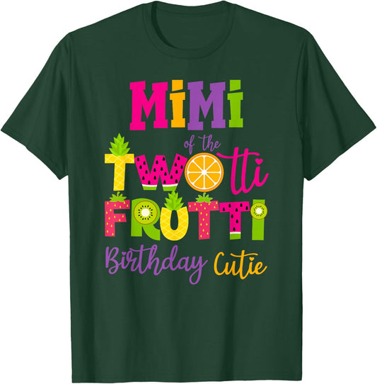 Cute Girl 2nd Birthday Family by Mimi Twotii Frutti T-Shirt - T-Shirt | Forest