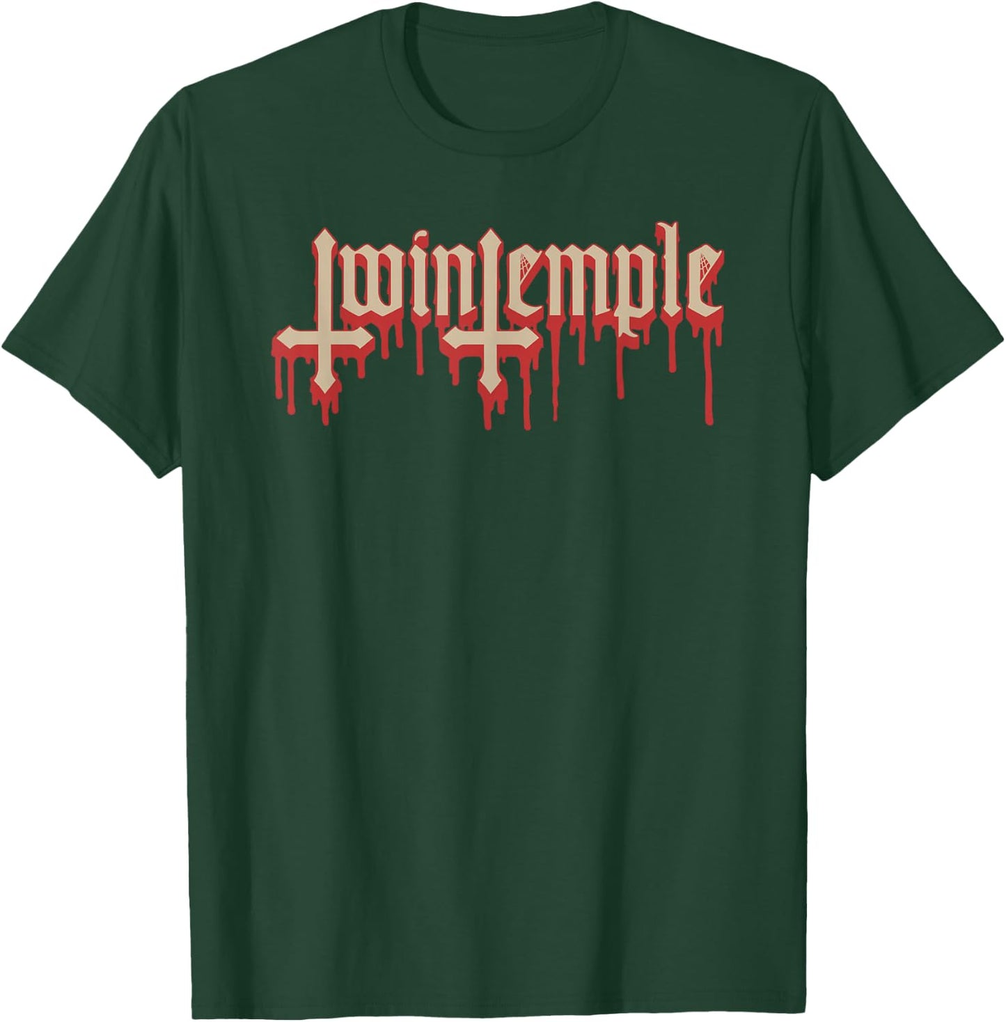 Twin Temple Drip Logo T-Shirt - T-Shirt | Forest