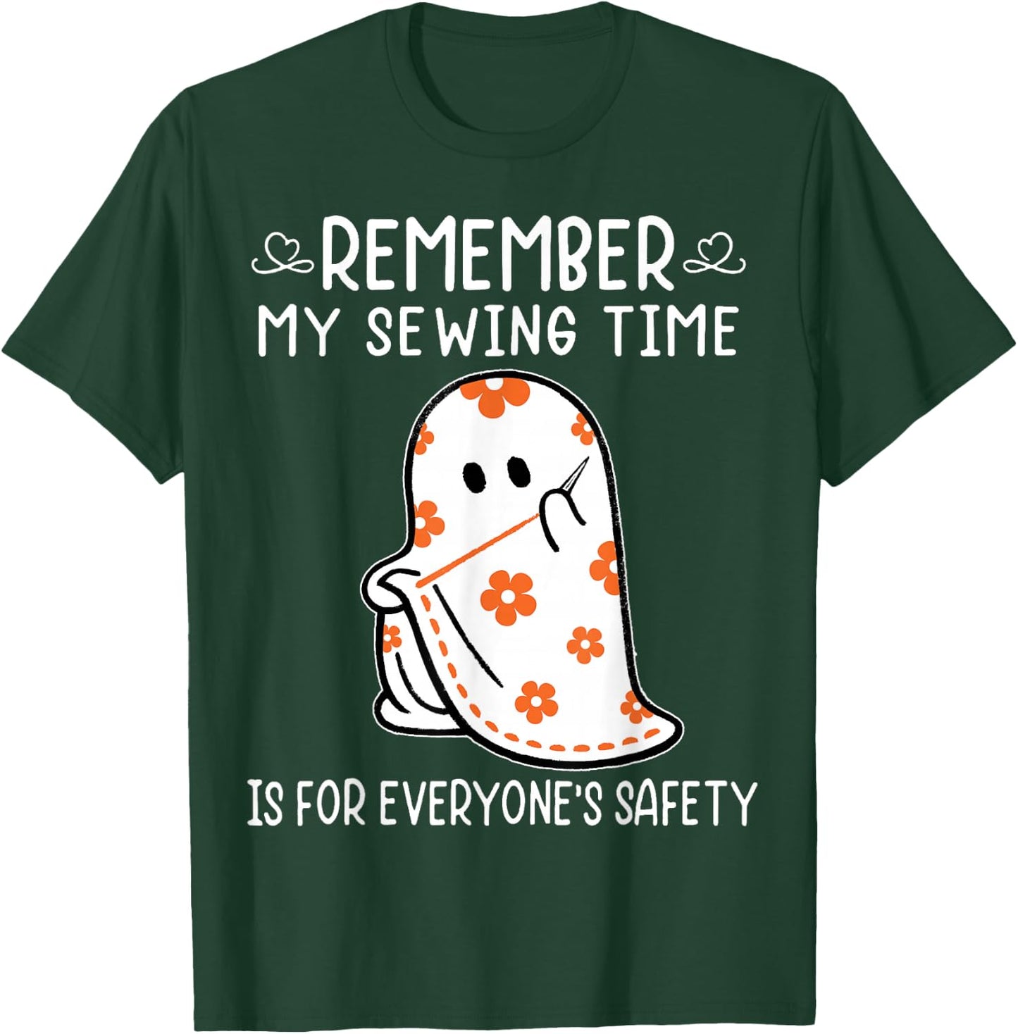 Halloween Costume Sewing Boo Ghost Funny Sewing Lovers Women T-Shirt - T-Shirt | Forest