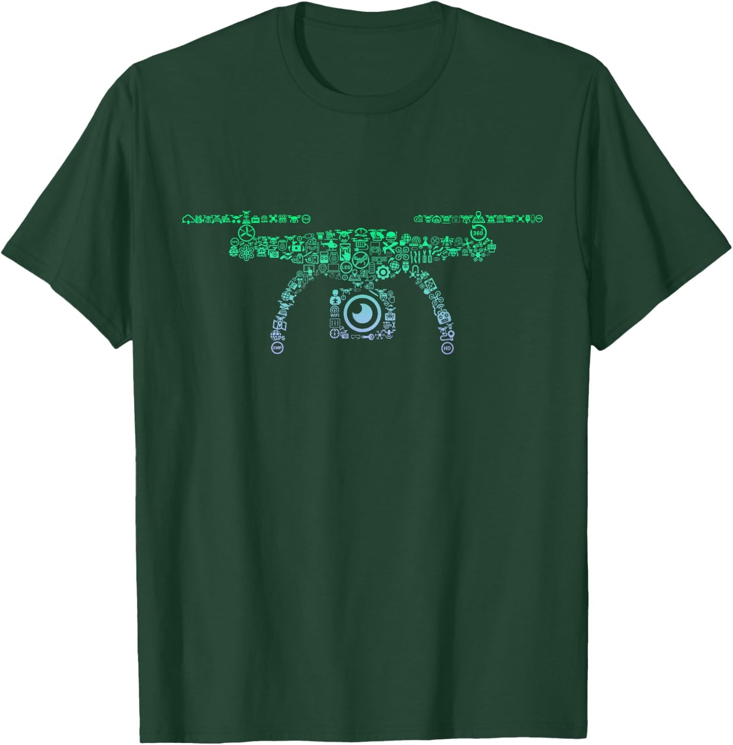 Drone Icon for Drone Pilot | Operator Boys Quadcopter T-Shirt - T-Shirt | Forest