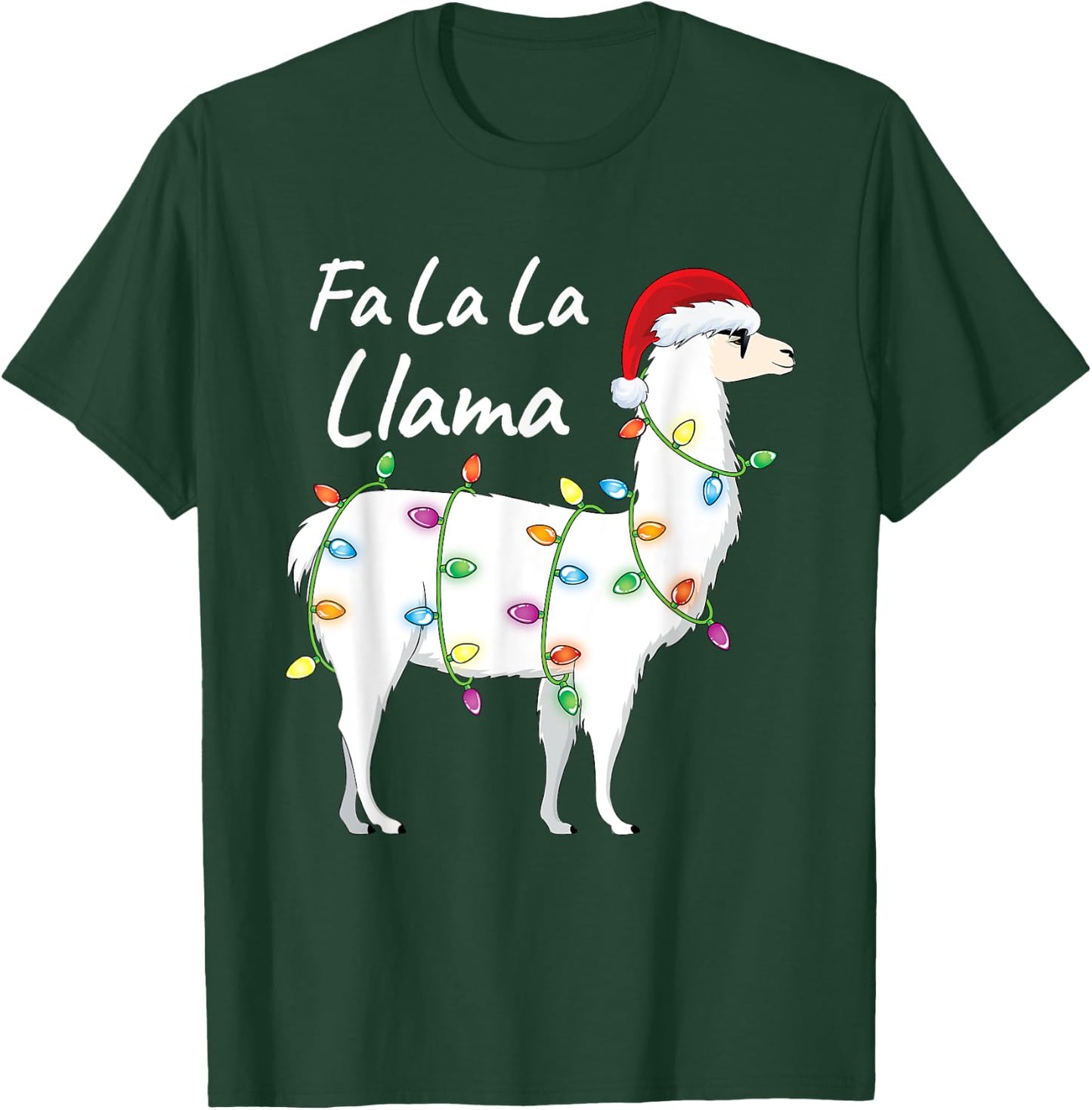 Fa La La Llama Christmas Shirt Kids Boys Girls Santa Llama T-Shirt - T-Shirt | Forest