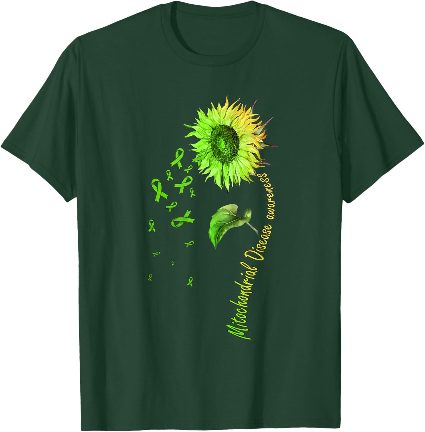 Mitochondrial Disease Awareness Sunflower T-Shirt - T-Shirt | Forest