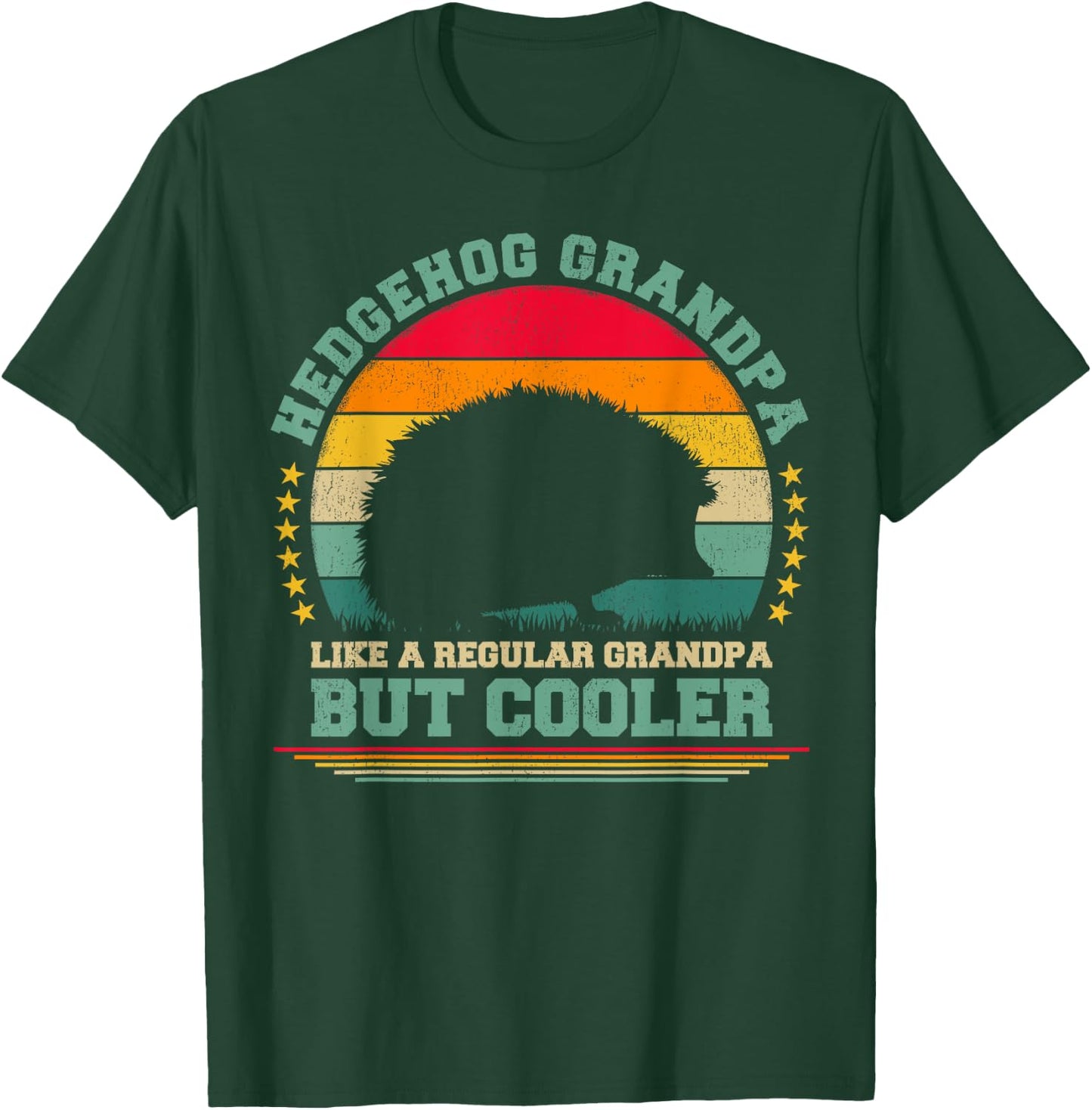 Hedgehog Lover Funny Vintage Hedgehog Grandpa Father's Day T-Shirt - T-Shirt | Forest