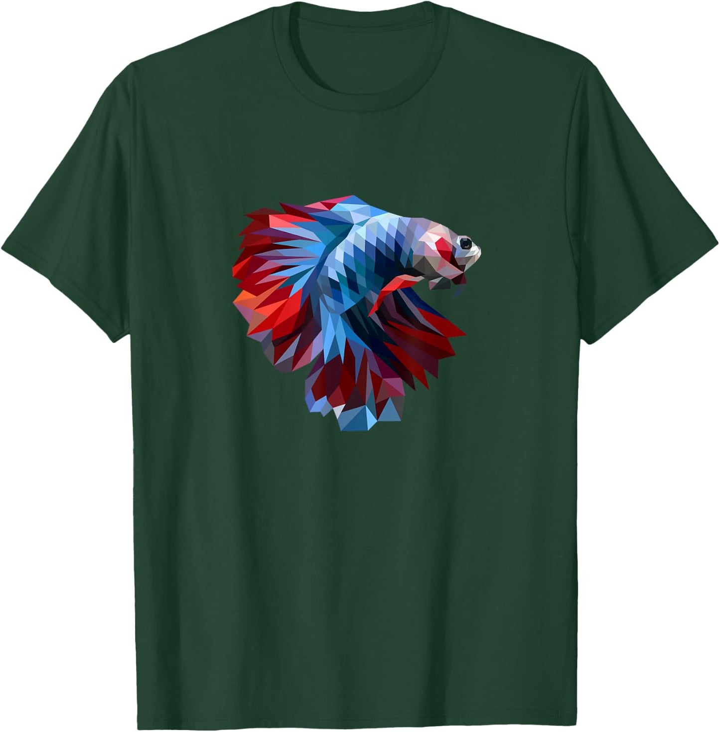 Colorful Geometric Betta Fish, Dad Mom Boy Girl Birth-day T-Shirt - T-Shirt | Forest