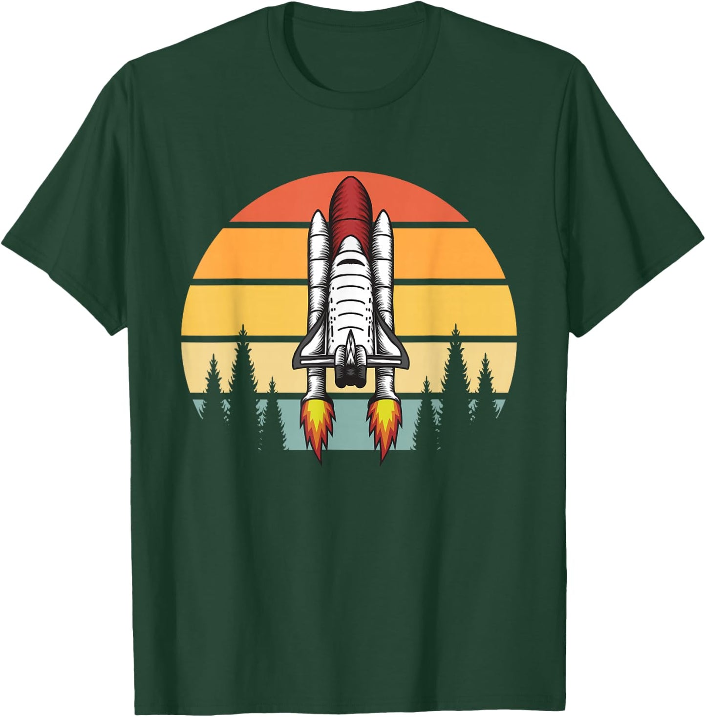 Vintage Retro Space Ship Science Rocket T-Shirt - T-Shirt | Forest