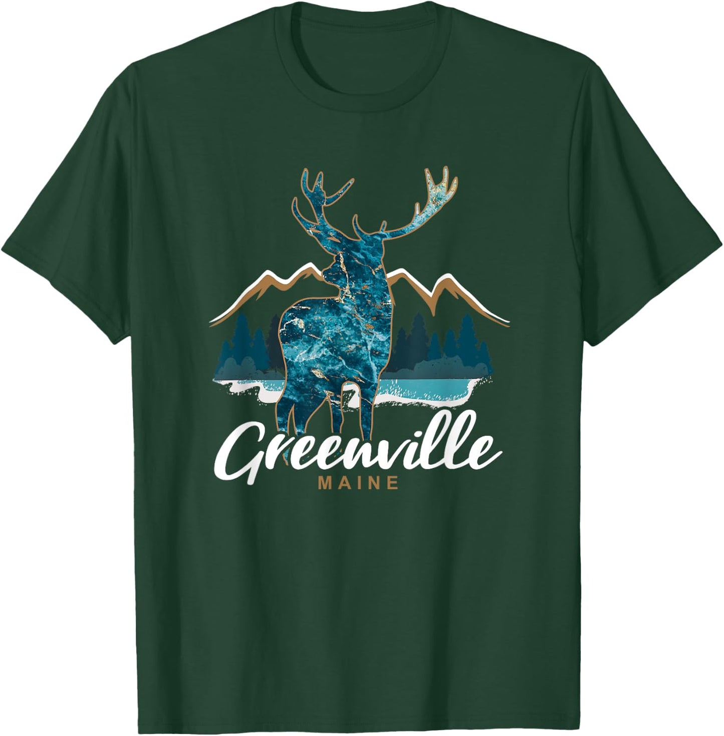 Greenville Maine ME USA Moosehead Lake Vacation Souvenir T-Shirt - T-Shirt | Forest