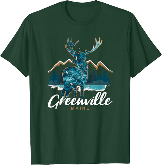 Greenville Maine ME USA Moosehead Lake Vacation Souvenir T-Shirt - T-Shirt | Forest
