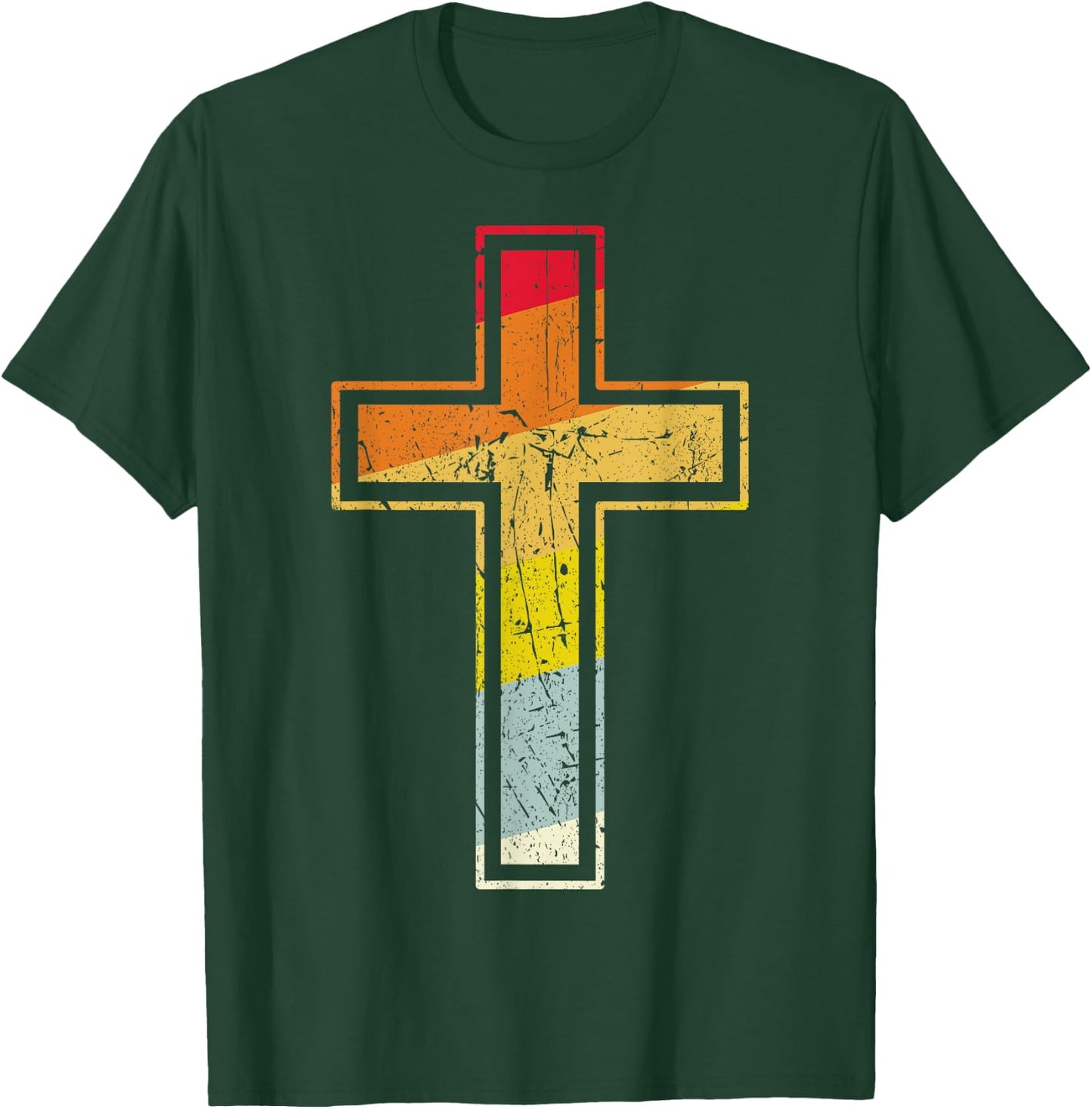 Retro cross vintage Jesus cross Gift T-Shirt - T-Shirt | Forest