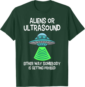 Ultrasound Tech Alien Apparel -Adults Black Small Classic Fit Short Sleeve Medical Ultrasound Themed Shirts T-Shirt - T-Shirt | Forest