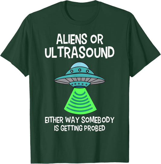 Ultrasound Tech Alien Apparel -Adults Black Small Classic Fit Short Sleeve Medical Ultrasound Themed Shirts T-Shirt - T-Shirt | Forest