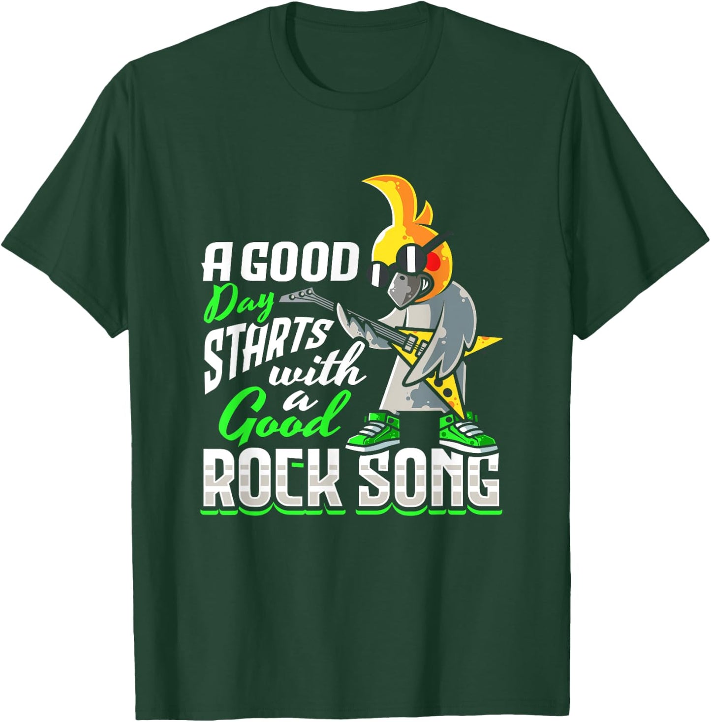 Cockatiel Bird Rock n Roll Design for a Rock music lover T-Shirt - T-Shirt | Forest