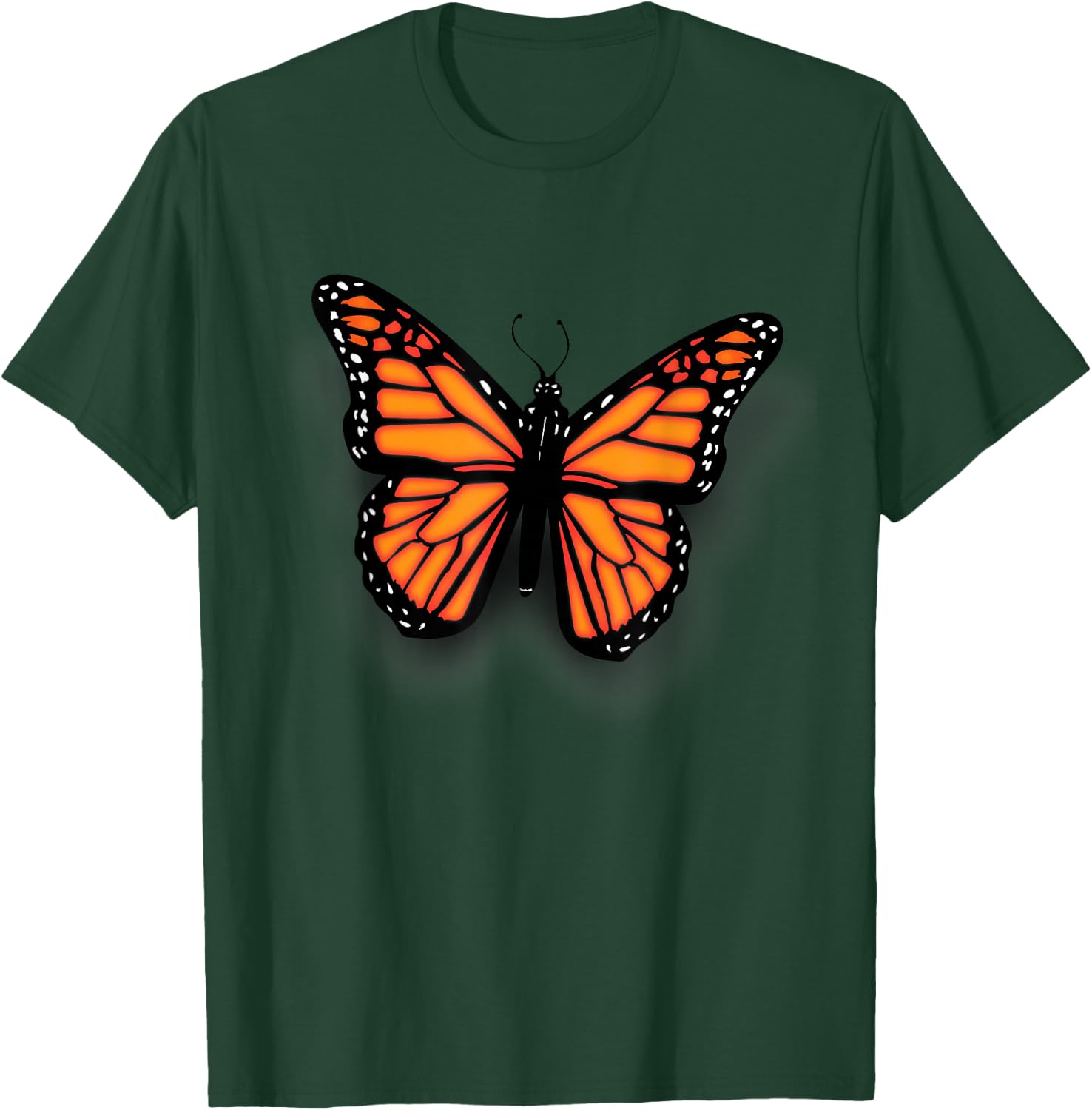 Monarch milkweed butterfly realistic with shadow- entomology T-Shirt - T-Shirt | Forest