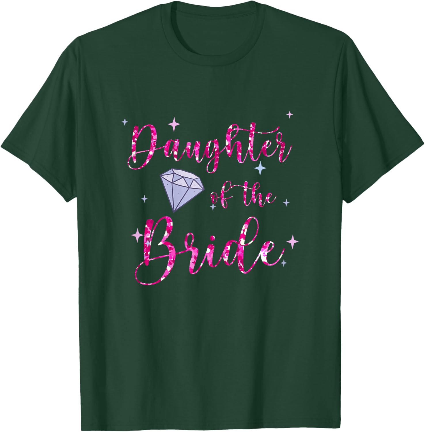 Daughter of The Bride Cool Pink Bridal Party Wedding Ring T-Shirt - T-Shirt | Forest